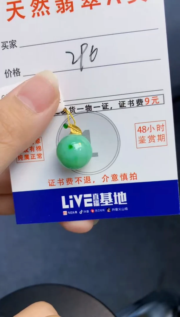 颈饰18K金镶嵌翡翠天然缅甸A货翡翠