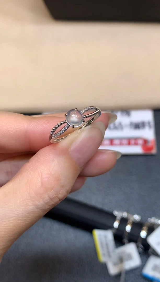 18K金镶嵌戒指翡翠13号【无鉴赏期】蛋面【无服务费