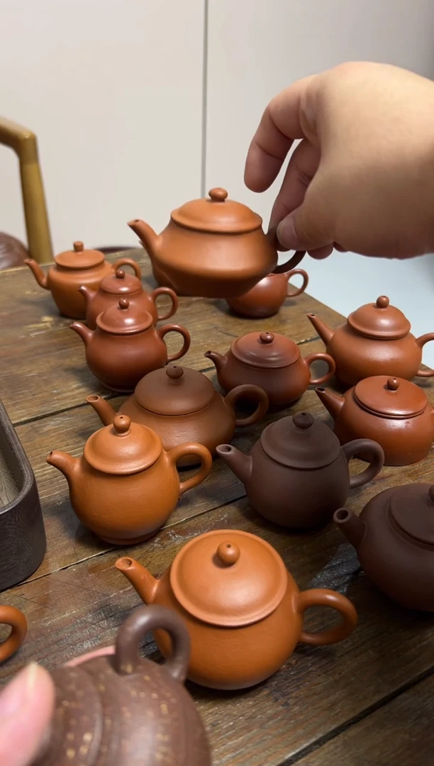 茶壶紫砂牧*牧朱泥小扁灯 70CC