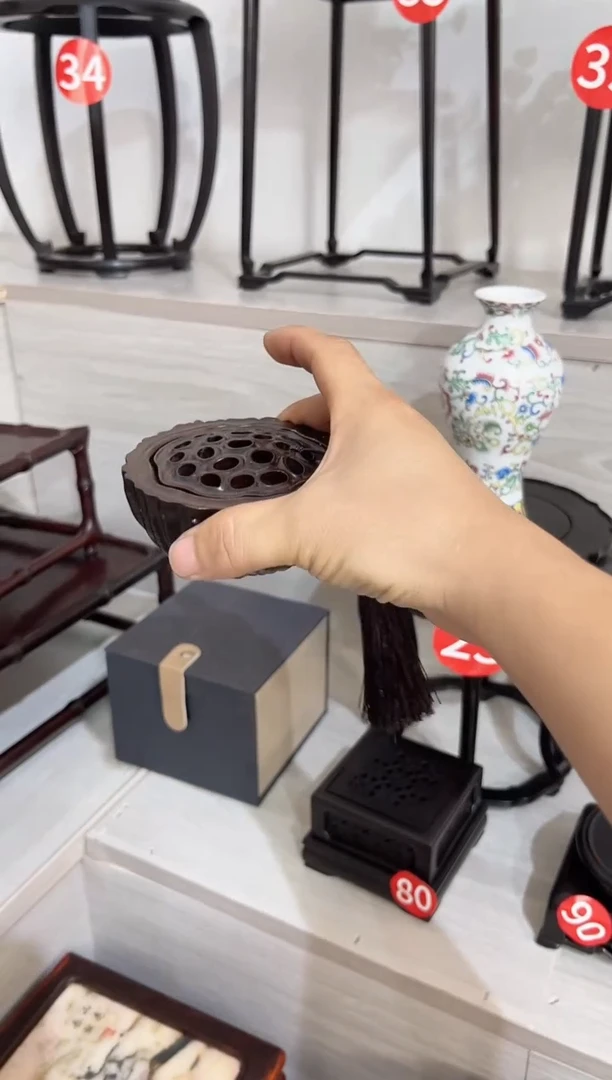 风车木（黑檀木）莲蓬香炉
