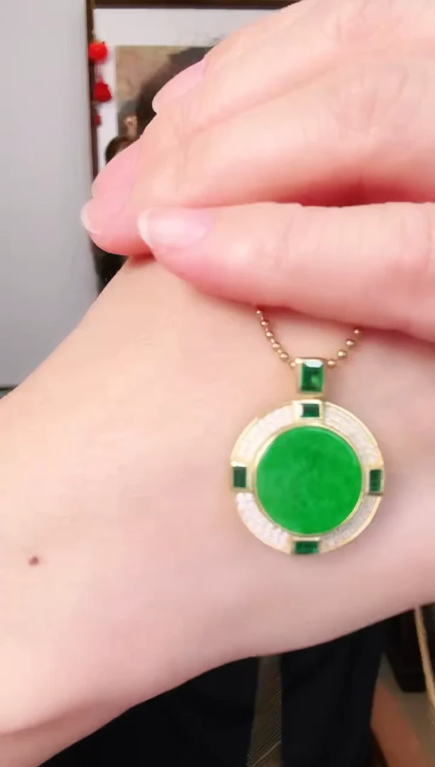 翡翠银S925镶嵌吊坠(不含链)吊坠