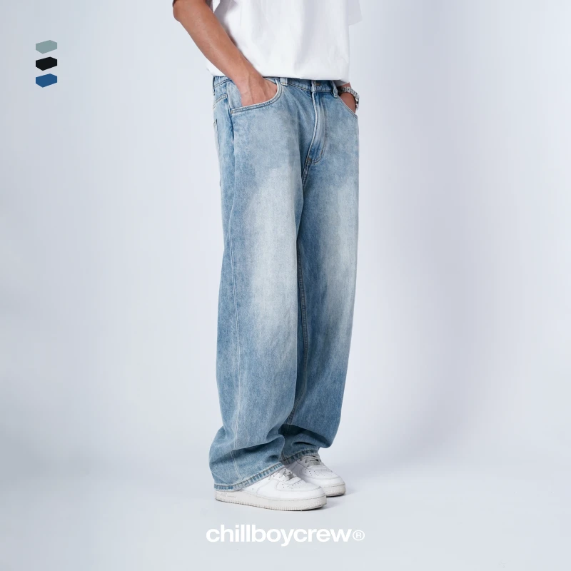 C11神奇牛3代直筒微阔牛仔裤chillboycrew全布可入通风不闷空调感
