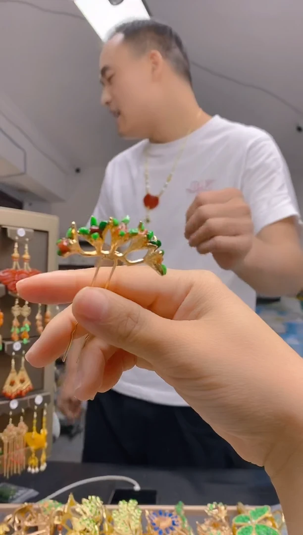 【闪购商品】翡翠耳饰合金0269翡翠发簪