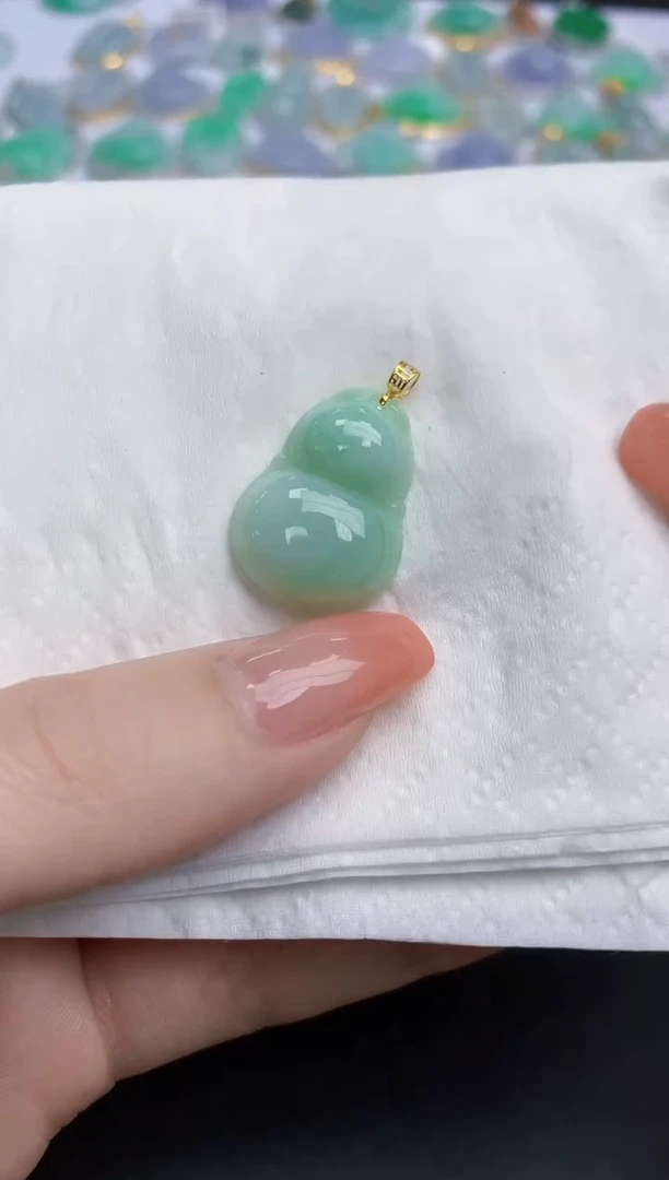 【闪购商品】翡翠颈饰18K金镶嵌天然缅甸翡翠A货