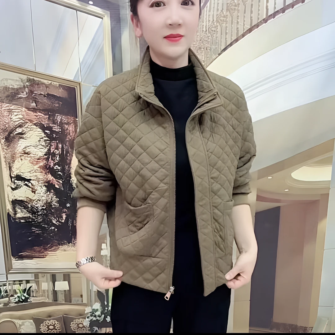 《专柜品质》S秋冬新款时尚洋气休闲百搭修身经典杭棉立领秋冬外套