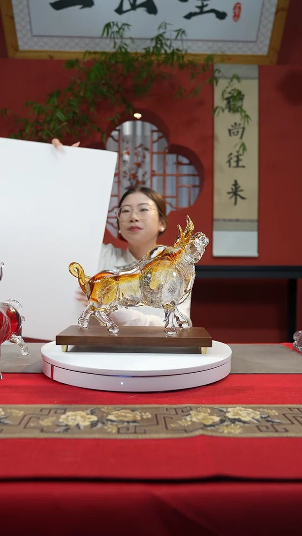 【闪购商品】琉璃手工艺品金牛开路