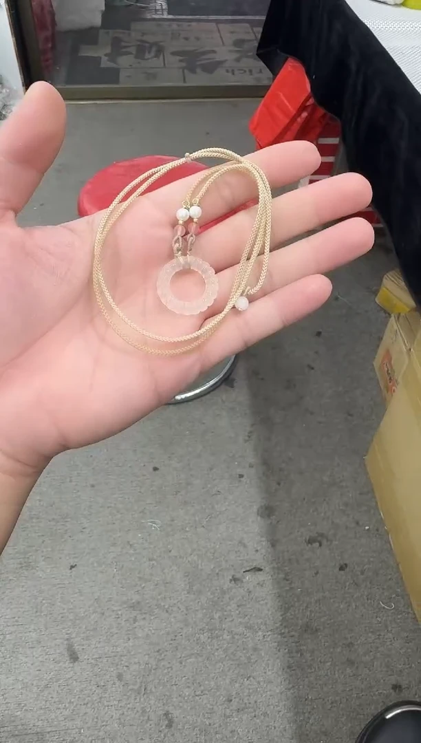 玛瑙/玉髓颈饰银S925镶嵌玉髓甜甜圈吊坠多样性发其一