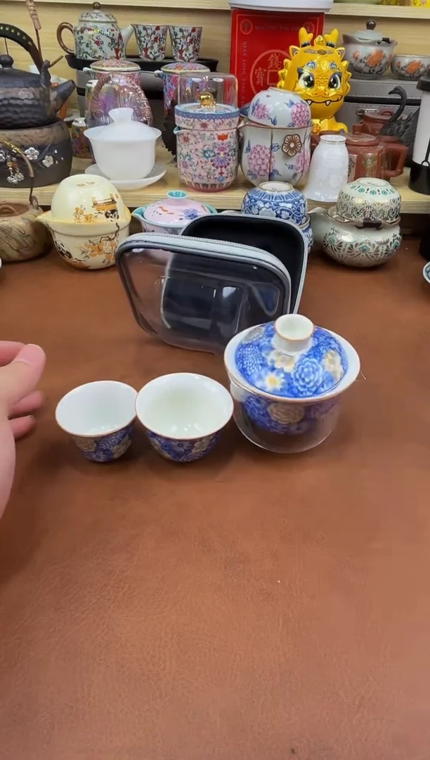 陶瓷茶具摆件旅行套组