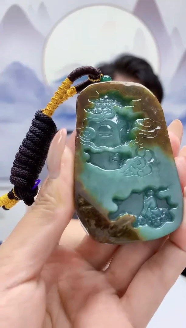 定制翡翠未镶嵌5060MM-毛货挂件118