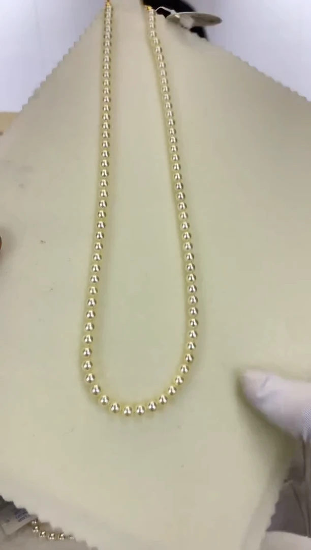 银S925镶嵌DA海水珍珠  GD005 4.5-5 羽皇金rose串链带大证
