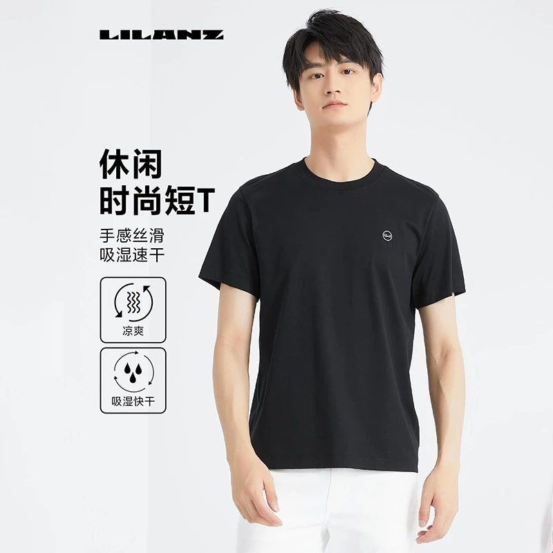 Lilanz/利郎男士短袖t恤透气吸湿圆领夏季休闲时尚(24XTX303)