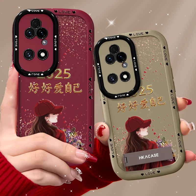 适用华为p50手机壳捧花爱自己泡芙壳硅胶软壳防摔创意保护套