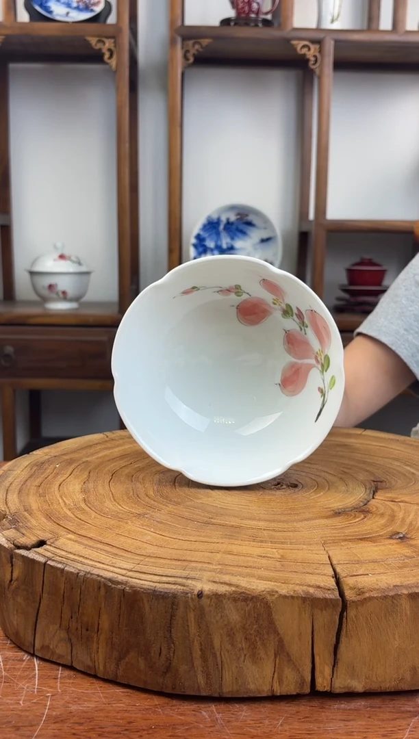 瓷 国韵瓷坊-手工手绘高足花口碗