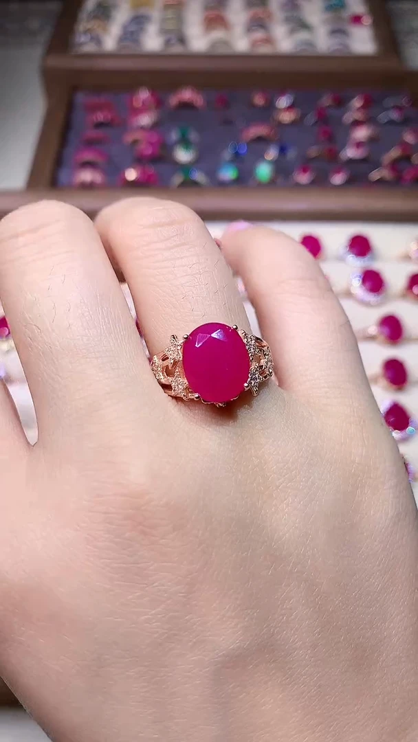 【闪购商品】红宝石戒指银S925镶嵌0000