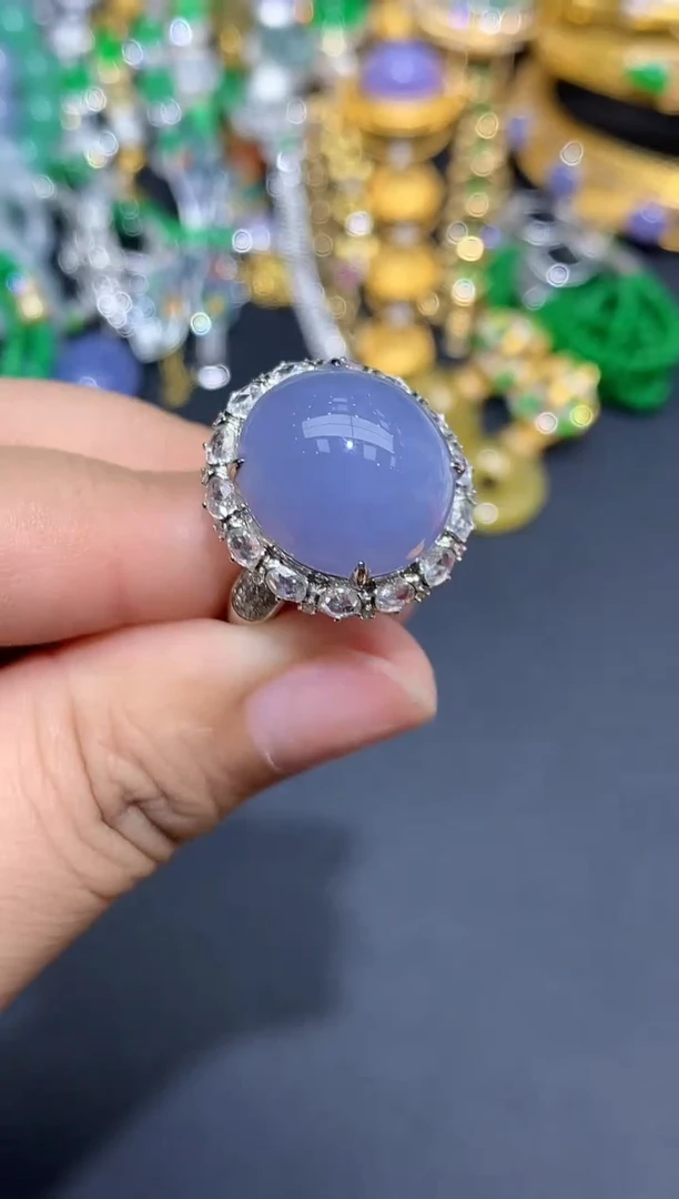 翡翠戒指18K金镶嵌770-春日珠宝