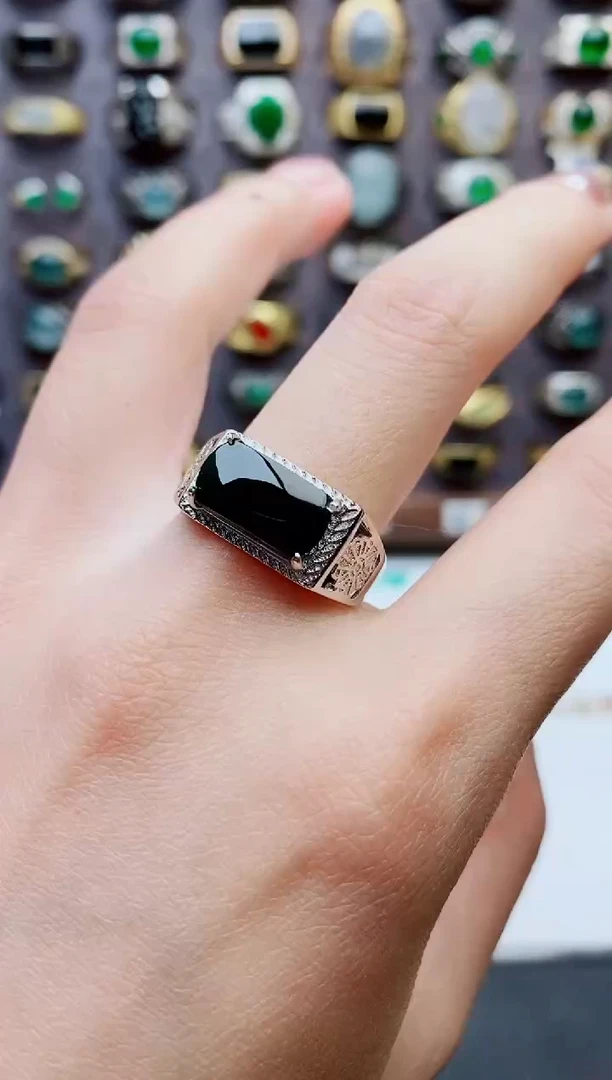 未镶嵌戒指翡翠天然翡翠男戒