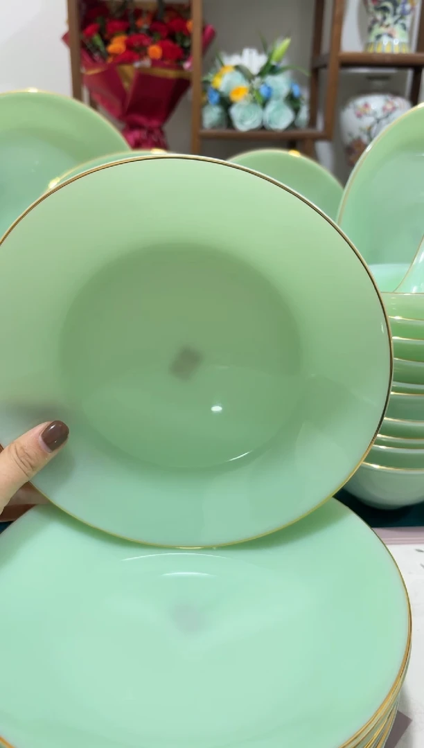 8英寸深盘10个  玉瓷【贝美】