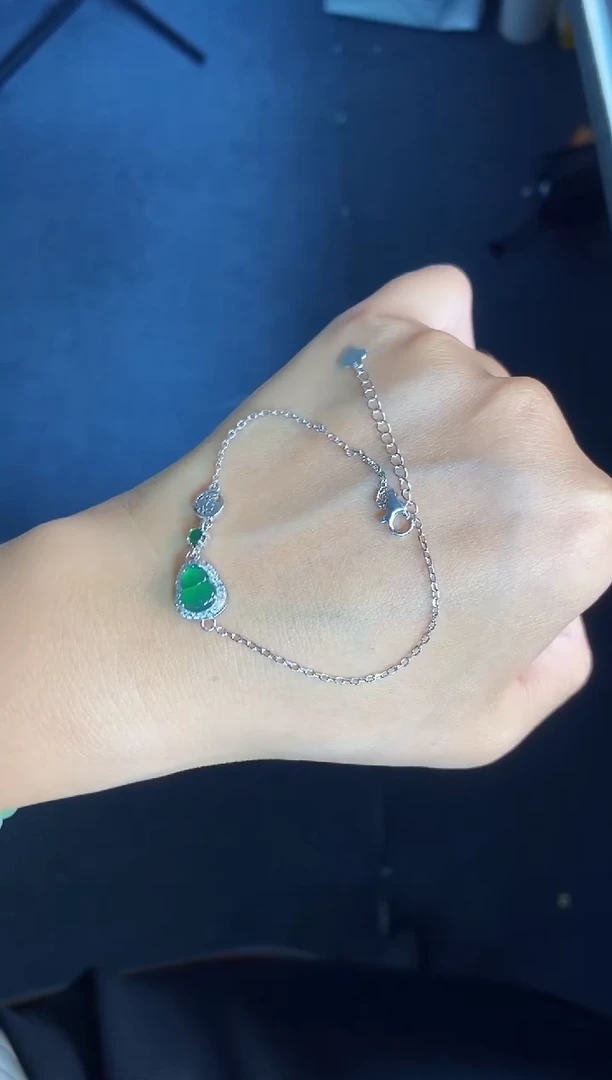 翡翠银S925镶嵌吊坠(不含链)天然A货翡翠