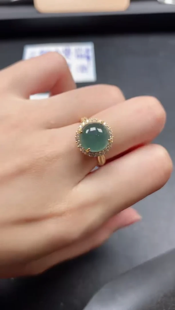 翡翠戒指银S925镶嵌51511