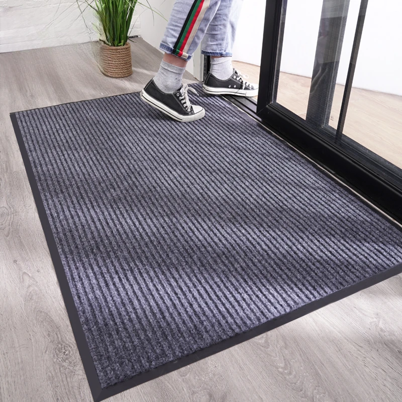 进门地垫门垫入户吸水防滑地毯商用地垫家用吸水耐脏双条纹裁剪