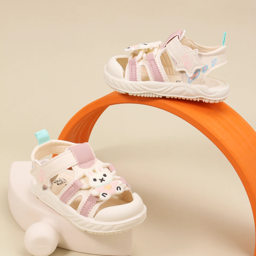 女童鞋子春夏薄款凉鞋小兔子TPR环保鞋底女宝宝凉鞋儿童学步鞋新