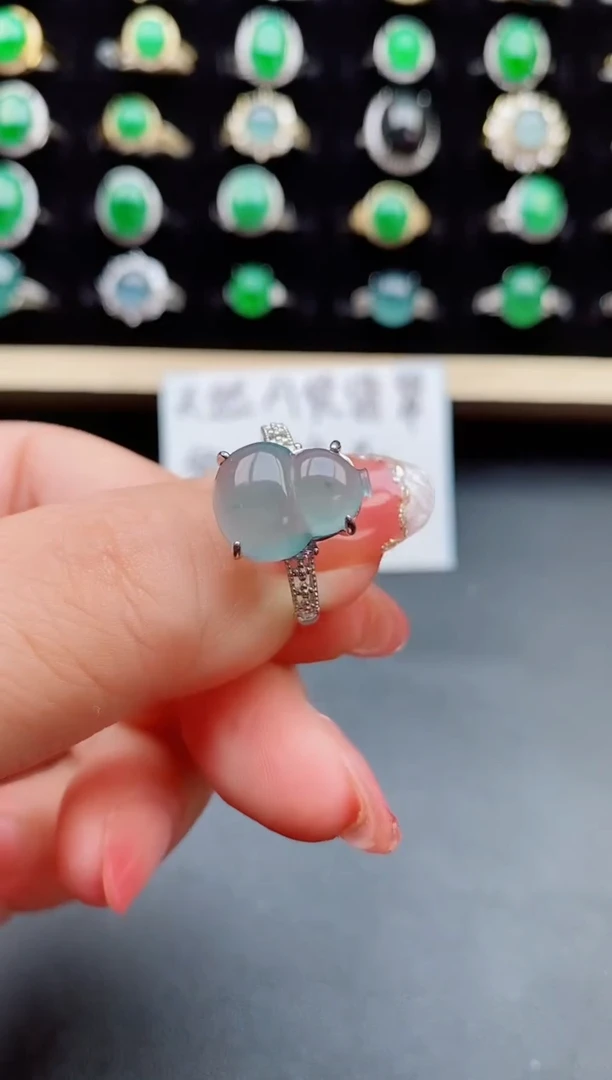 【闪购商品】翡翠戒指银S925镶嵌080850