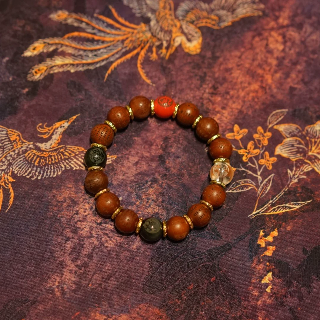 雷击木四方手串设计款