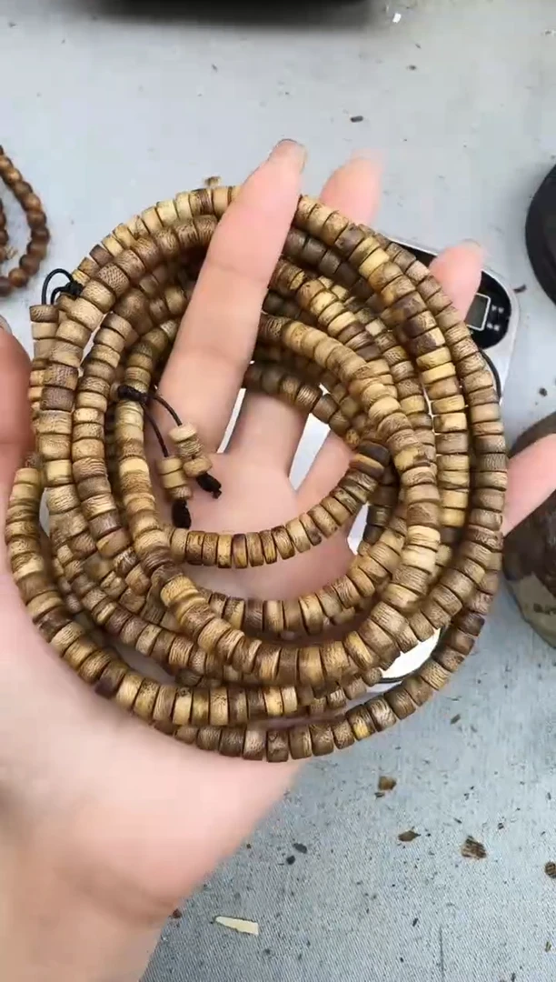 沉香手串06加海南老料厚片珠多圈多样性发一