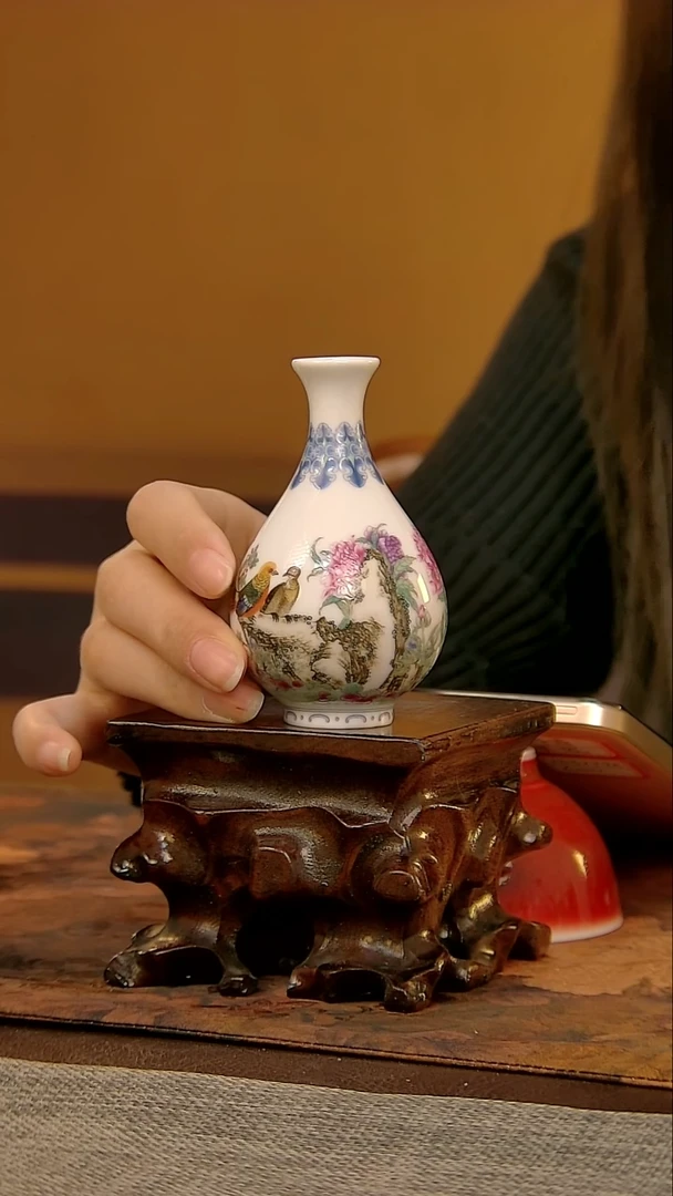 瓷片景德镇陶瓷锦鸡玉壶春