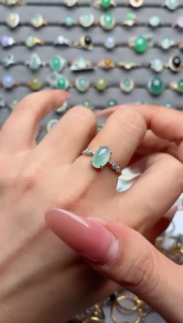 银S925镶嵌戒指翡翠.