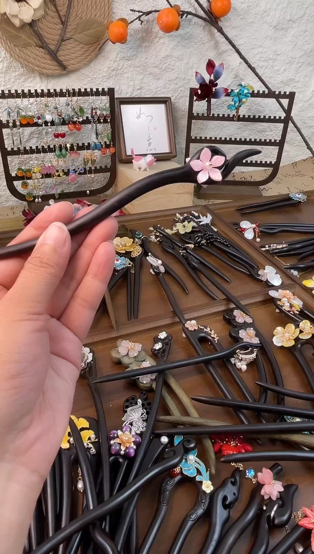 非金属木质18厘米黑檀木发簪