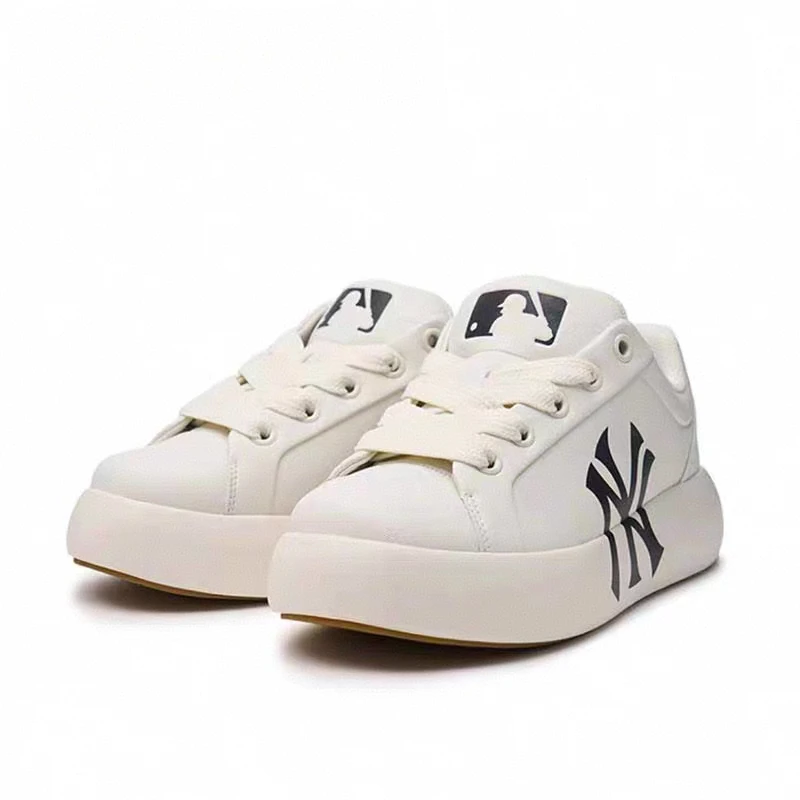 MLB 纽约洋基队 男女情侣低帮厚底增高休闲运动鞋面包鞋