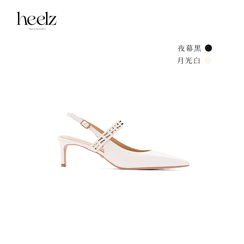 heelz设计师手工鞋履 ｜H繁花条带sling back尖头鞋6公分