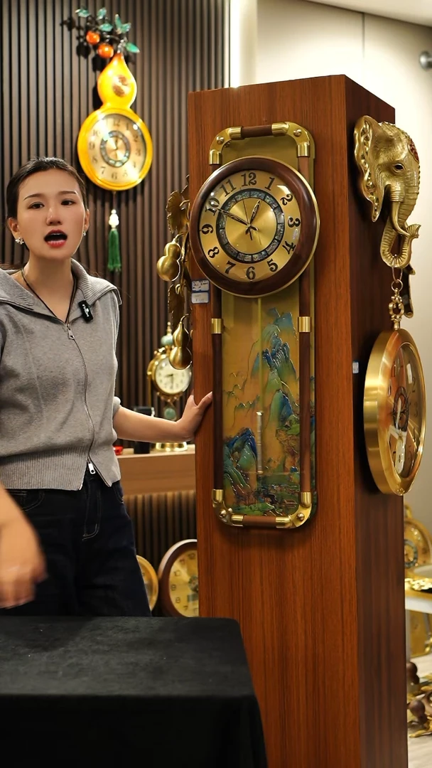 无框款微****傲千里江山挂钟