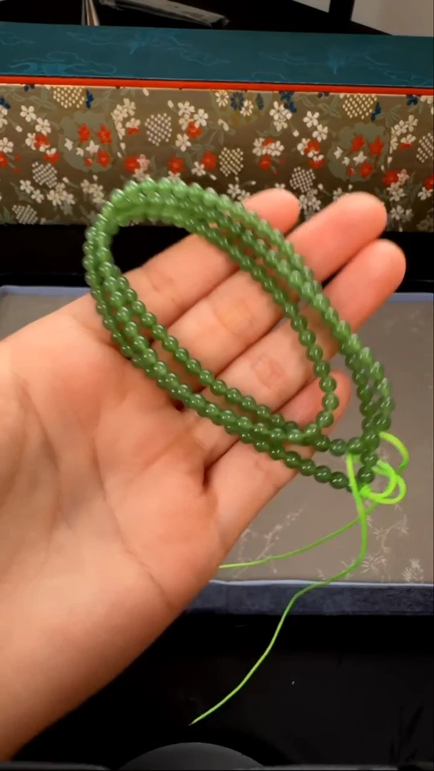 项链未镶嵌和田玉和田玉粉绿小米珠拍一发一