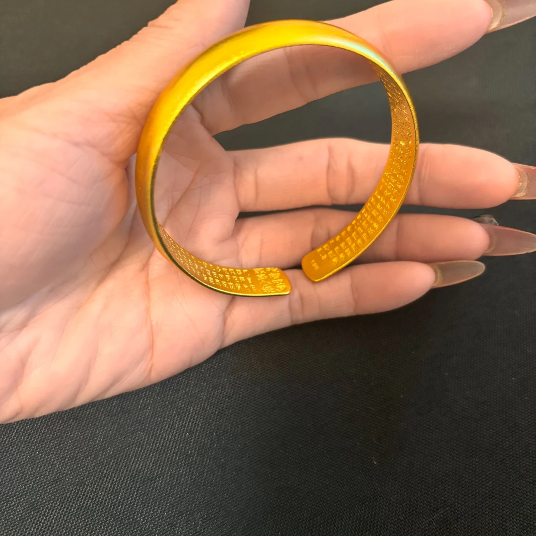 合金手镯 素圈开口手镯时尚复古古法磨砂传承亮面精美素款时尚