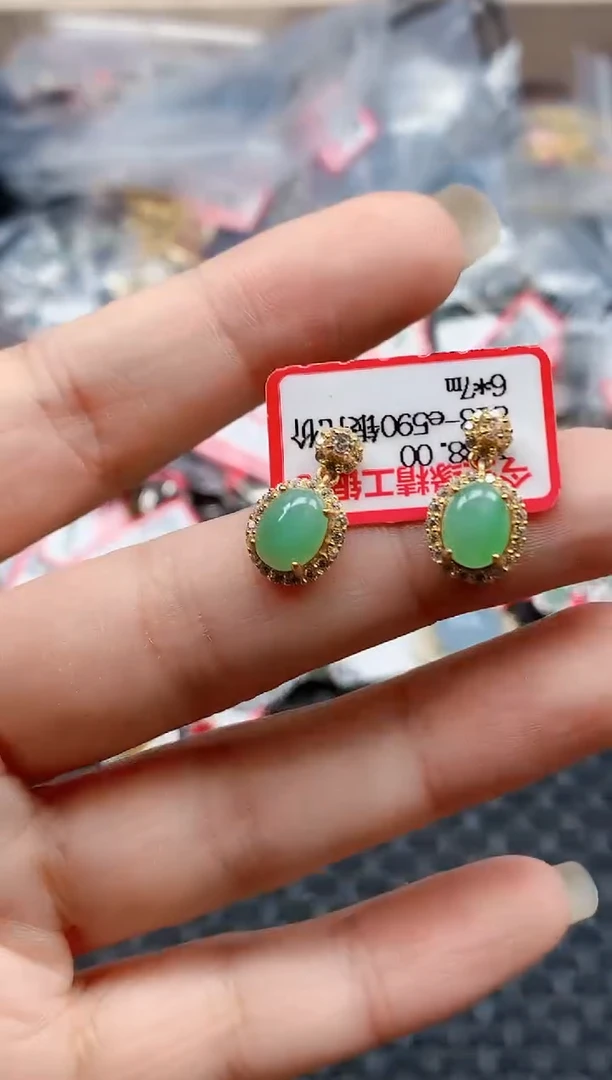 银S925镶嵌戒指翡翠天然A货缅甸翡翠