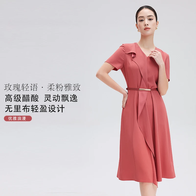 【晨粉专享价】赢智尚连衣裙夏季新款醋酸高端轻奢长裙ZF02860