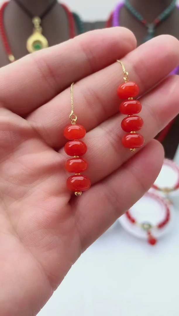 【闪购商品】翡翠耳饰14K金镶嵌R99耳线