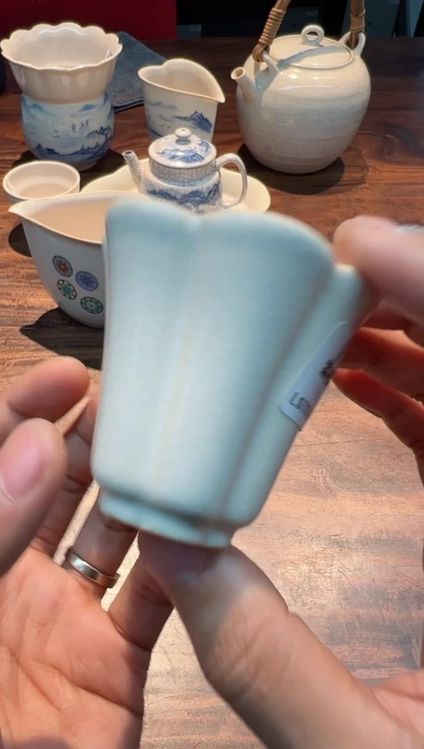 【闪购商品】霖松堂 草木灰釉 花口杯