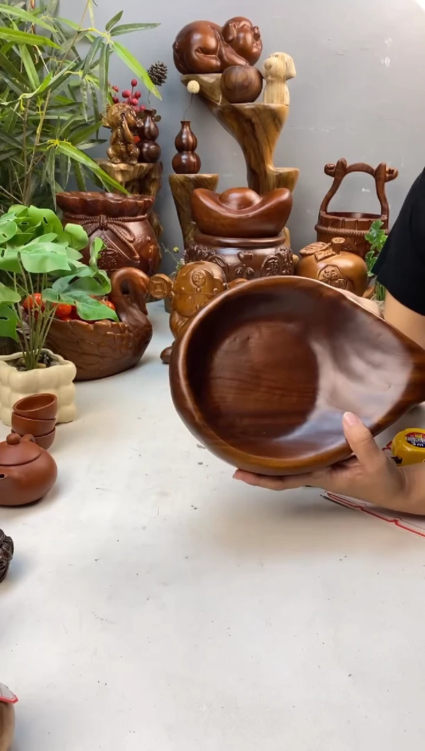 香樟木A39阿拉丁神灯果盆/尺寸