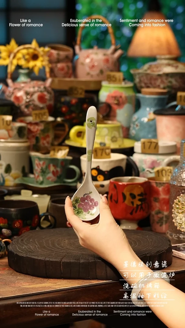 陶瓷景德镇高温釉下彩手工手绘款式