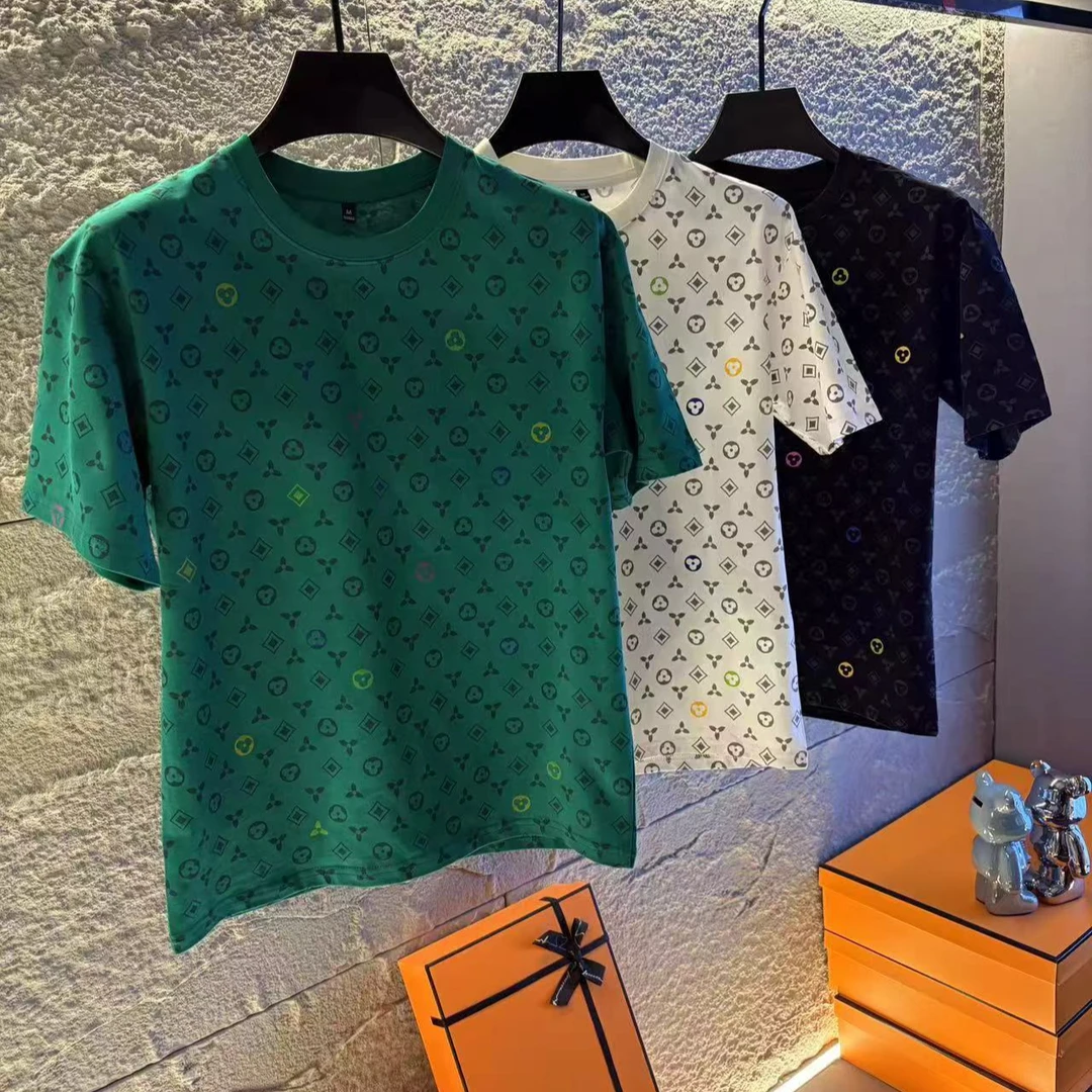 【湛蓝】2025春夏新款男士T桖短袖轻奢百搭重工高级感时尚1203