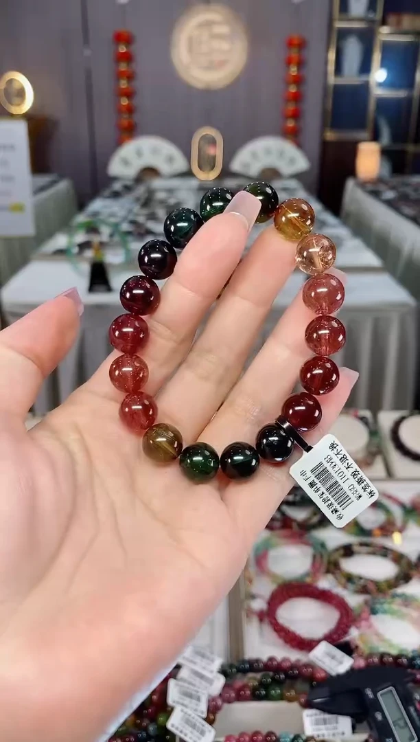 未镶嵌收藏级老矿碧玺单圈手串11mm+碧玺hon多样性发一条