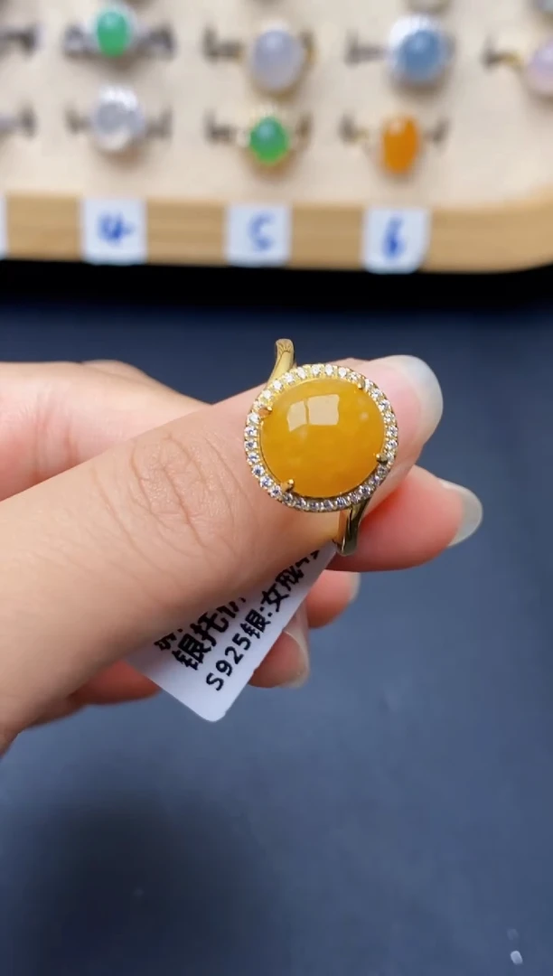 银S925镶嵌戒指翡翠4079