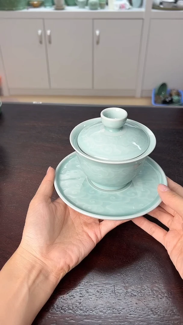 龙泉云间青瓷小米茶器
