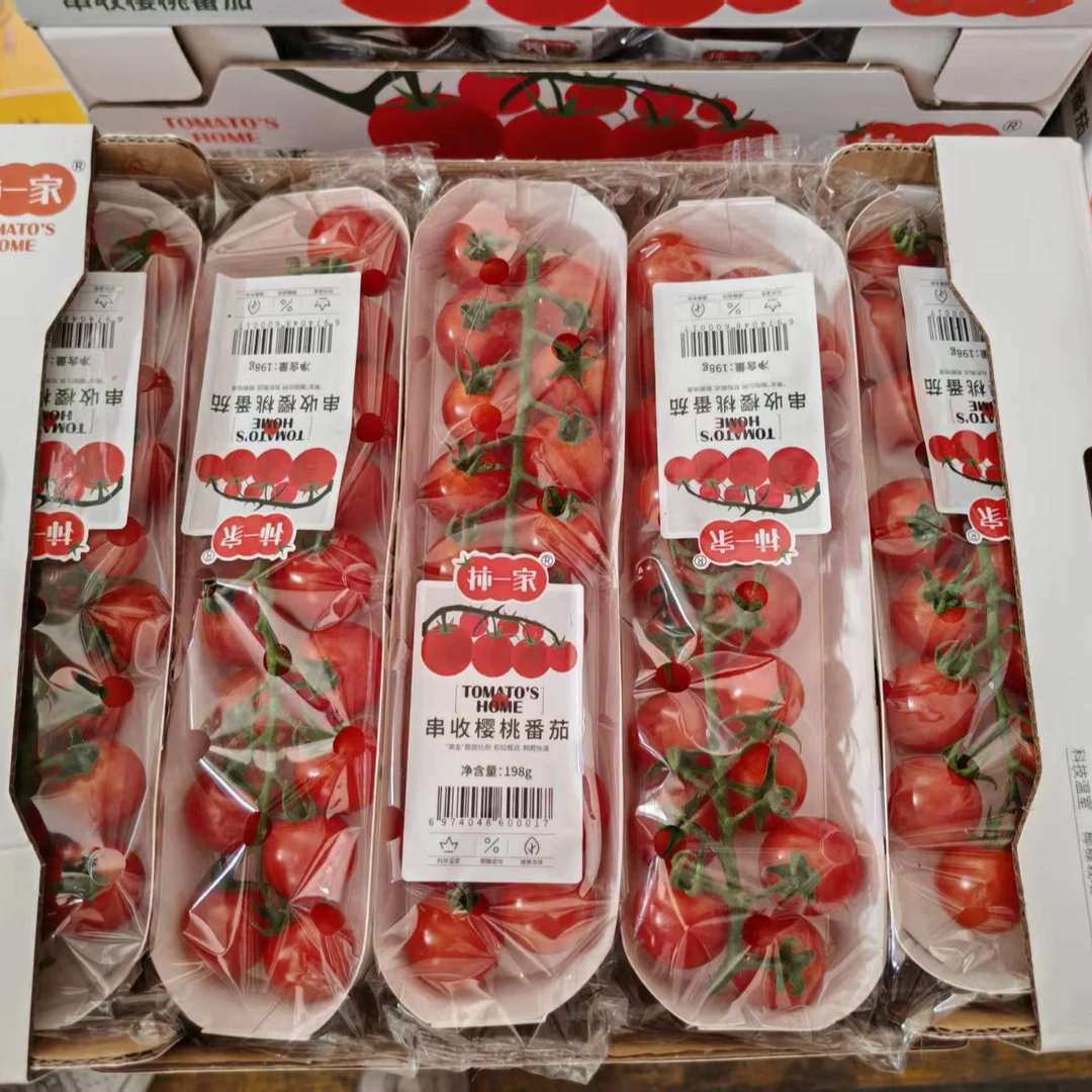 【陈氏阳光】串红樱桃小番茄脆甜颗颗均匀一盒198g*10盒整箱发货新鲜串枝番茄河南省