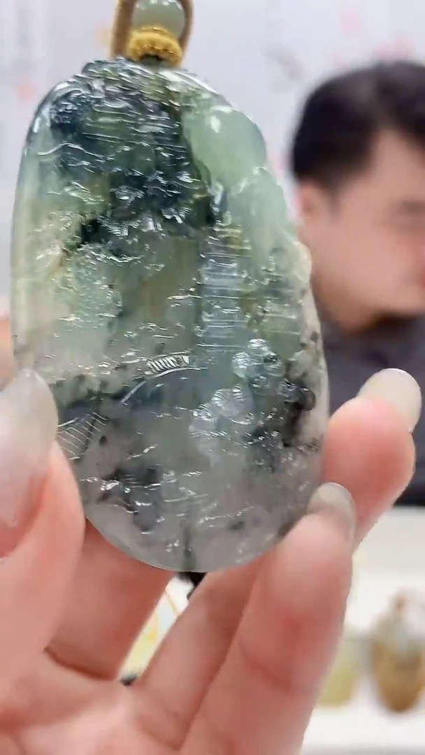 定制翡翠未镶嵌君*兰5060lr- 毛货挂件