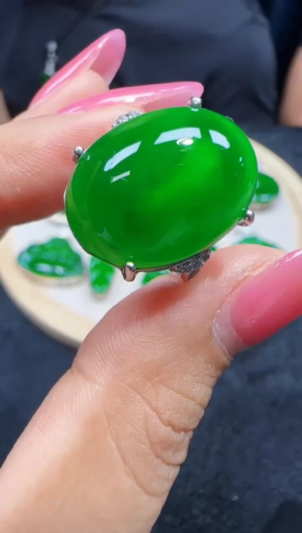 未镶嵌定制翡翠翡翠戒指39