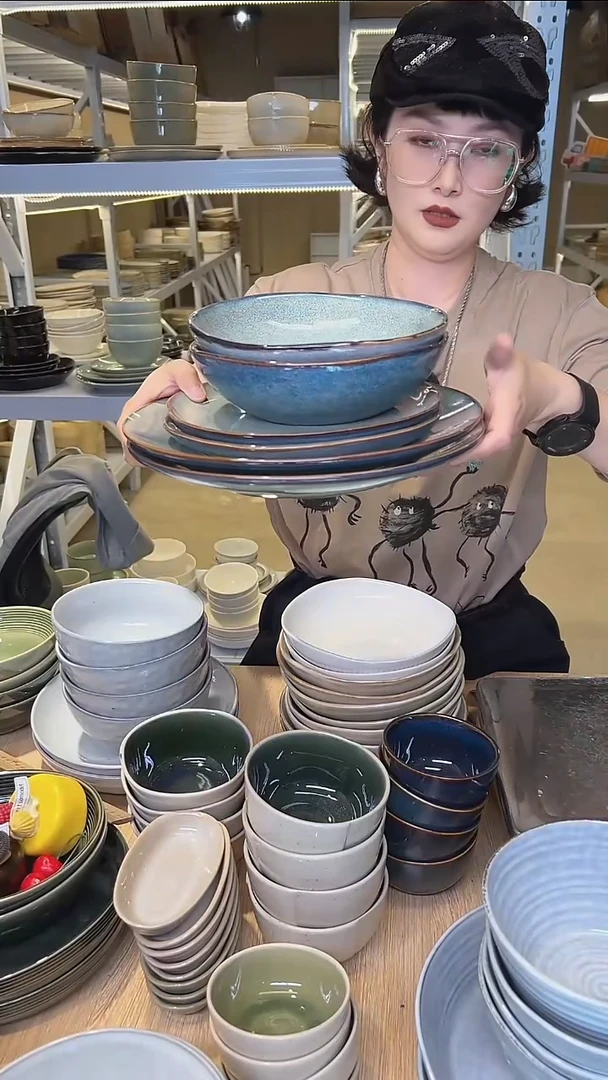 瓷53高温釉下彩陶瓷餐具默认微瑕